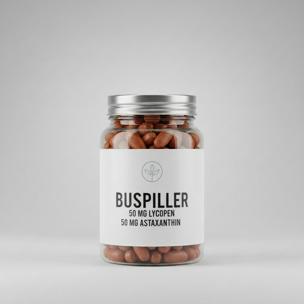 Glasburk med bus-piller